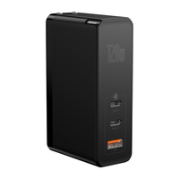 [GaN + SiC Tech] Baseus Chargeur USB-C 120 W 3 ports PD3.0 QC4 + SCP FCP Chargeur mural USB à charge rapide Adaptateur d