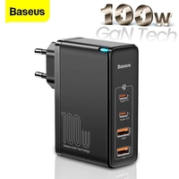 [GaN Tech] Baseus GaN2 Pro Chargeur mural 4 ports USB PD 100 W Dual 100 W USB-C PPS PD Dual 60 W USB-A QC3.0 avec câble