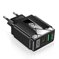 [GaN Tech] Uslion 65 W 2 ports USB PD chargeur double 33 W USB-A PD3.0 QC3.0 adaptateur de chargeur mural à charge rapid