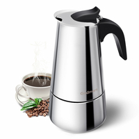 Godmorn Stovetop Machine à expresso Moka Pot 450 ml/15 oz/9 tasse Classic Cafetière à percolateur en acier inoxydable Co