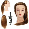Golden Long Straight Hair Formation Tête Coupe Pratique Mannequin Pince Titulaire Coiffure Braidin