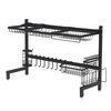 Égouttoir de cuisine en acier inoxydable Étagères Évier Rack Bol Plat Plat Ustensiles Égouttoir Rack Cuisine Stockage Ra