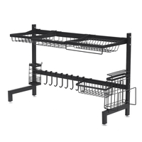 Égouttoir de cuisine en acier inoxydable Étagères Évier Rack Bol Plat Plat Ustensiles Égouttoir Rack Cuisine Stockage Ra