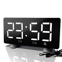 Gradateur radio FM numérique LED Réveil avec port de chargement USB à double alarme
