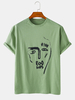 Graffiti Funny Face col rond coton respirant T-shirts manches courtes