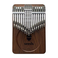 Graines 34 Touches Kalimba Double Plaque Doigt Pinao Pouce Acajou Noyer Bois Clavier Instrument de Musique