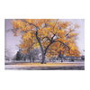 Grand arbre feuilles jaunes noir blanc Nature toile Art mural impression dimage pour la décoration murale de la mai