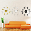 Grand décor dautocollant dhorloge murale de miroir du nombre 3D pour la pièce denfants de bureau à la mai