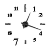 Grand Miroir Horloge Murale 3D Pendaison Horloge Crochet Horloge Noir Argent