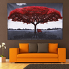 Grand rouge arbre toile moderne maison décoration murale art peintures photo impression sans cadre décorations pour la m