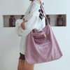 Grand sac à main pour femme sac à bandoulière sac de voyage shopping fourre-tout en velours côtelé rétro