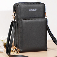 Grande capacité avec écran tactile fenêtre transparente multi-poches portefeuille sac à main sac à bandoulière de stocka