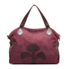 Grande capacité femmes toile patchwork motif de fleurs occasionnels sac à main