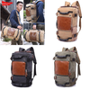 Grande Capacité Khaki Fonction Voyage Toile Sac À Dos Mâle Étanche Ordinateur Causal Hommes Sacs À Dos Sac À Bandoulière
