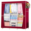 Grande garde-robe de tissu de toile avec le placard de stockage de vêtements de rayonnage de rail accrochant