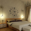 Grande horloge murale décorative 3D bricolage luxe luxueux et silencieux maison décorations miroir surface