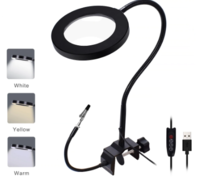 Grande loupe 5X avec la lumière LED Table de bras flexible de loupe de lampe