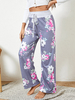Grande taille femmes impression florale cordon taille lâche pantalon de pyjama décontracté à la maison