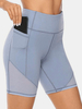 Grande taille femmes sèchent rapidement short de sport de couleur unie avec poche