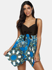Grande taille femmes style ethnique couverture dimpression ventre bowknot maillot de bain avec BoyShorts