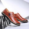 Grande taille hommes chaussures en cuir véritable à lacets à la main couture Oxfords occasionnels