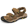 Grande taille hommes confortables en cuir véritable crochet respirant boucle sandales chaussures