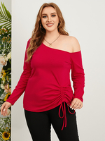 Grande taille One T-shirt à manches longues avec cordon de serrage à lépaule