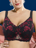 Grande taille Push Up broderie mince couverture complète coton doublure rassemble des soutiens-gorge
