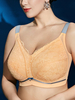 Grande taille sans fil légèrement doublé pleine tasse rassembler dentelle J tasse jaune soutiens-gorge