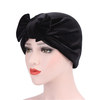 Grandes femmes Bonnets en coton Bowknot Casual Solid Warm Soft Skullies Hat