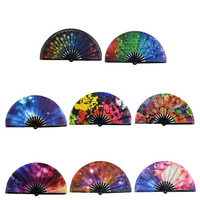 Grands ventilateurs pliants 33 cm de poche Nylon artisanat ventilateur en tissu ventilateur Chinease Vintage rétro venti