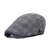Grille de coton unisexe blanc gavroche béret chapeau duckbill terrain boucle plat casquette de chauffeur de taxi pour ho