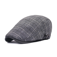 Grille de coton unisexe blanc gavroche béret chapeau duckbill terrain boucle plat casquette de chauffeur de taxi pour ho