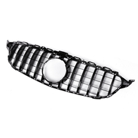 Grille supérieure noire brillante pour 2015-2018 Mercedes Benz w205 C200 C250 C300 C350 GTR sans caméra