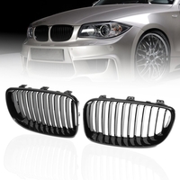 Grilles de voiture de rein avant noir brillant 2 pièces pour BMW série 1 E81/E82/E87/E88 2007-2013