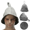 Gris 100% Laine Feutrine Sauna Chapeau Cheveux Cheveux Protéger la forme Steam Room Surchauffe