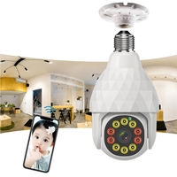 Guudgo HD 1080P WIFI IP E27 Caméra Surveillance 10 LED Diamond Bulb Ball Camera Smart Dual-light Night Vision with E27 B