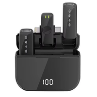 H61 1 to 2 Wireless Lavalier Microphone with iP/Type-C Dual Interface Receiver Digital Display Noise Cancelling Omnidire