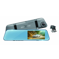H93 1080P 4.5 Inch Touch Dual Lens Dash Cam Car DVR Rearview Mirror Starlight Night Vision Reversing Image Driving Recor