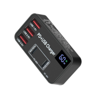 H988B 60W 5-Port Desktop Charging Station 3*USB-A+2*USB-C PD Charger Adapter EU Plug for iPhone 13 14 14 Pro 14 Pro Max