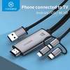 Hagibis 3 en 1 4K HD Micro USB Type-C vers Hdmi Câble Audio Vidéo Câble Téléphone vers TV / Projecteur Adaptateur pour H