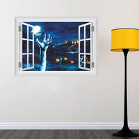 Halloween 3D Horrible Blood Hand Citrouille Sticker Fenêtre Salon de la Chambre Haunted House Decor Stickers muraux