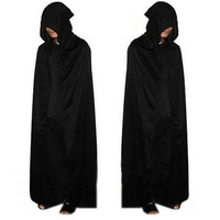 Halloween adulte cosplay parti vêtements longs noir mort manteau à capuchon gros cosplay manteau diable manteau