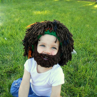Halloween Barbe Forme de cheveux Bonnet en laine Maillot de moustaches Chapeau Enfants adultes