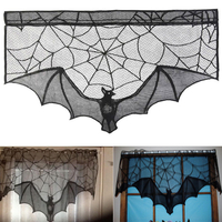 Halloween bat dentelle accessoires table lampe fenêtre rideau cheminée décorations pour la maison en tissu