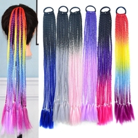 Halloween couleur sale tresses haute température fibre Crochet petites tresses de cheveux extensions de cheveux de queue