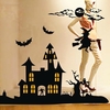 Halloween de décoration de fenêtre pâte de verre château fantasmagorique sticker mural
