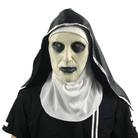 Halloween effrayé femme fantôme couvre-chef nonne horreur Valak effrayant Latex masque fête astuce accessoires avec foul