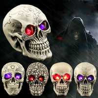 Halloween Human Prop Resin Skull LED Night Lights Décoratif Nouveauté Pranksters Halloween Fournitures