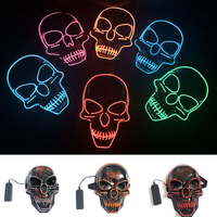 Halloween LED masque crâne masque lumineux masque de lumière froide fête EL masque allumer les masques brillent dans l&